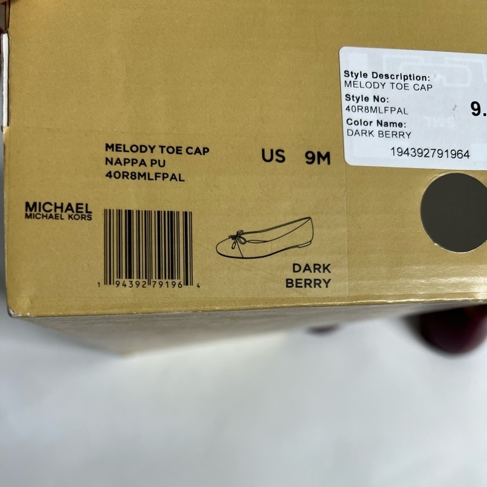 Michael Kors Melody Toe Cap Bow Ballet Flat Shoes - Picture 9 of 12
